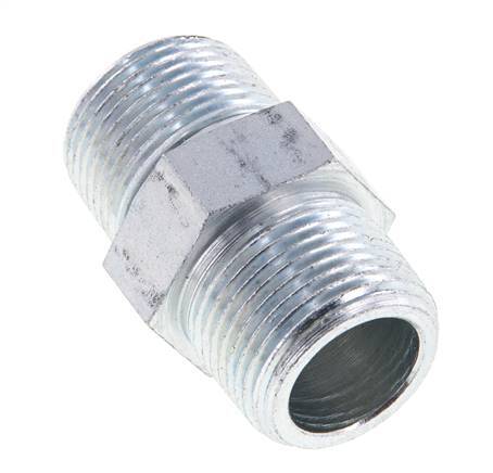 3/4'' NPT Espiga doble de acero zincado 170 Bar - Hidráulica