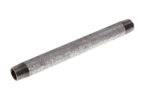 R 3/8'' Zinc plated Steel Double Pipe Nipple 50 Bar DIN 2982 - 150mm [2 Pieces]