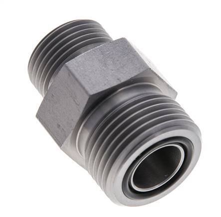 UNS 1''-14 x UN 13/16''-16 Espiga doble de acero galvanizado ORFS 400 Bar - Hidráulico