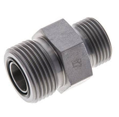 UNS 1''-14 x UN 13/16''-16 Espiga doble de acero galvanizado ORFS 400 Bar - Hidráulico