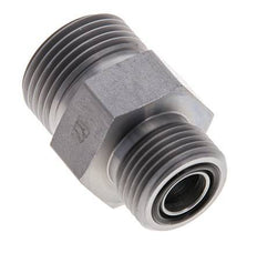 UNS 1''-14 x UN 13/16''-16 Espiga doble de acero galvanizado ORFS 400 Bar - Hidráulico