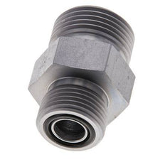 UNS 1''-14 x UN 13/16''-16 Espiga doble de acero galvanizado ORFS 400 Bar - Hidráulico