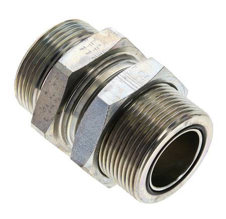 UN 1-11/16''-12 Macho Accesorio pasante de acero galvanizado ORFS 250 Bar - Hidráulico
