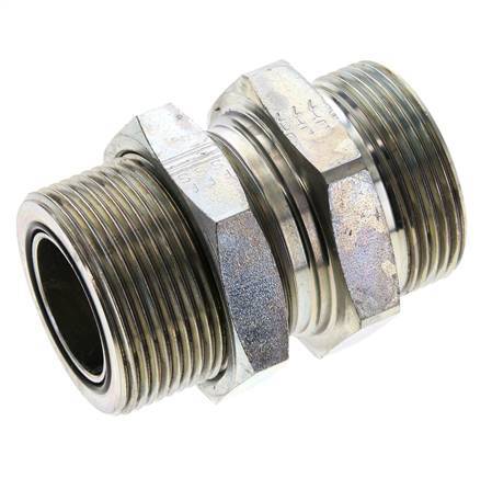 UN 1-11/16''-12 Macho Accesorio pasante de acero galvanizado ORFS 250 Bar - Hidráulico