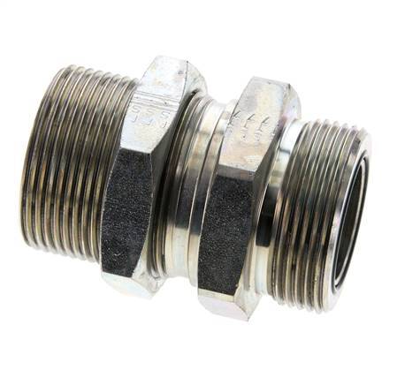 UN 1-11/16''-12 Macho Accesorio pasante de acero galvanizado ORFS 250 Bar - Hidráulico