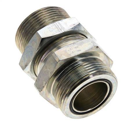 UN 1-11/16''-12 Macho Accesorio pasante de acero galvanizado ORFS 250 Bar - Hidráulico