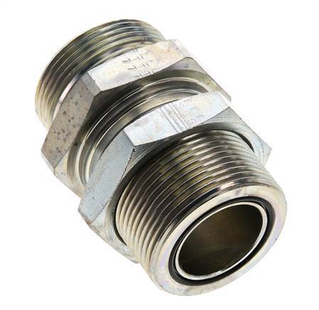 UN 1-11/16''-12 Macho Accesorio pasante de acero galvanizado ORFS 250 Bar - Hidráulico