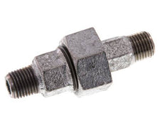 R 1/4'' Hierro fundido zincado Espiga doble de 3 piezas con cierre cónico 25 Bar