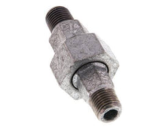 R 1/4'' Hierro fundido zincado Espiga doble de 3 piezas con cierre cónico 25 Bar