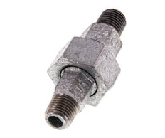 R 1/4'' Hierro fundido zincado Espiga doble de 3 piezas con cierre cónico 25 Bar