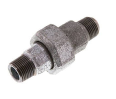 R 3/8'' Hierro fundido zincado Espiga doble de 3 piezas con cierre cónico 25 Bar