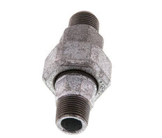 R 3/8'' Hierro fundido zincado Espiga doble de 3 piezas con cierre cónico 25 Bar