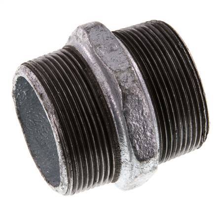 R 2'' Hierro fundido zincado Doble espiga 25 Bar