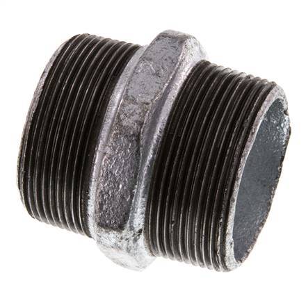R 2'' Hierro fundido zincado Doble espiga 25 Bar