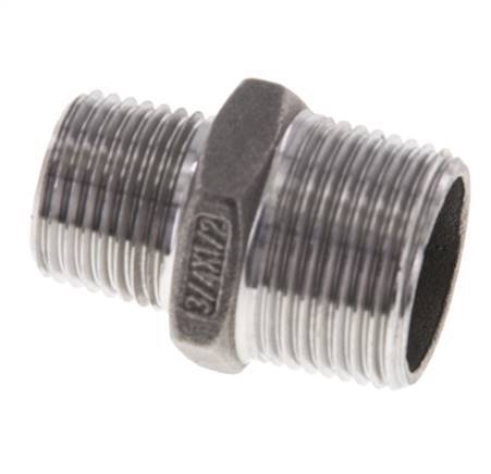 1/2'' NPT x 3/4'' NPT Acero inoxidable Espiga doble 16 Bar