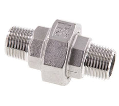 R 1/2'' Stainless steel Double Nipple 3-pieces with Conically sealing 16 Bar