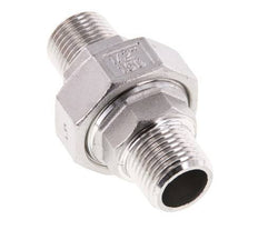 R 1/2'' Stainless steel Double Nipple 3-pieces with Conically sealing 16 Bar