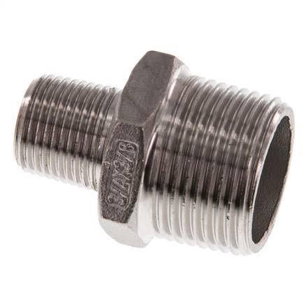 R 3/4'' x R 3/8'' Acero inoxidable de doble espiga 16 Bar