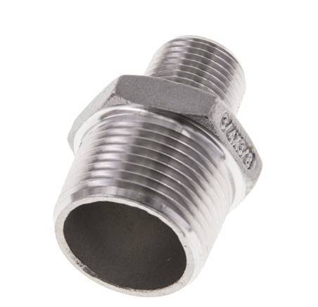 3/8'' NPT x 3/4'' NPT Acero inoxidable Espiga doble 16 Bar