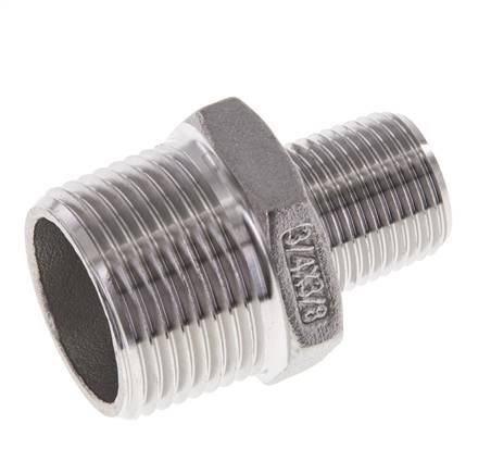 3/8'' NPT x 3/4'' NPT Acero inoxidable Espiga doble 16 Bar