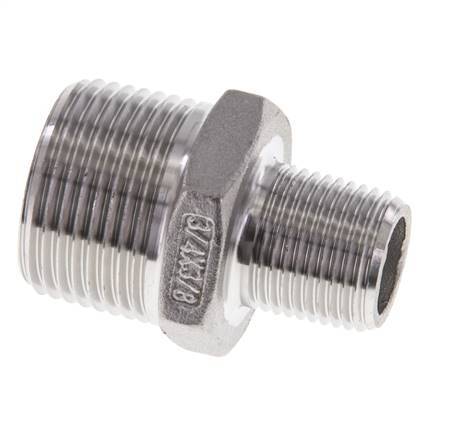 3/8'' NPT x 3/4'' NPT Acero inoxidable Espiga doble 16 Bar