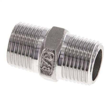 3/8'' NPT Stainless steel Double Nipple 16 Bar [2 Pieces]