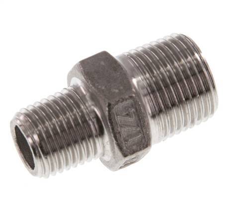 R 3/8'' x R 1/4'' Stainless steel Double Nipple 16 Bar [2 Pieces]