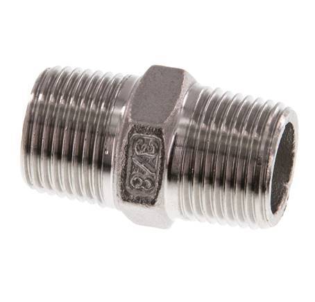 R 3/8'' Stainless steel Double Nipple 16 Bar [2 Pieces]