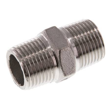 R 3/8'' Stainless steel Double Nipple 16 Bar [2 Pieces]