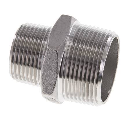 1'' NPT x 1 1/4'' NPT Espiga doble de acero inoxidable 16 Bar