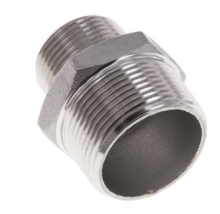 1'' NPT x 1 1/4'' NPT Espiga doble de acero inoxidable 16 Bar