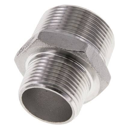 1'' NPT x 1 1/4'' NPT Espiga doble de acero inoxidable 16 Bar