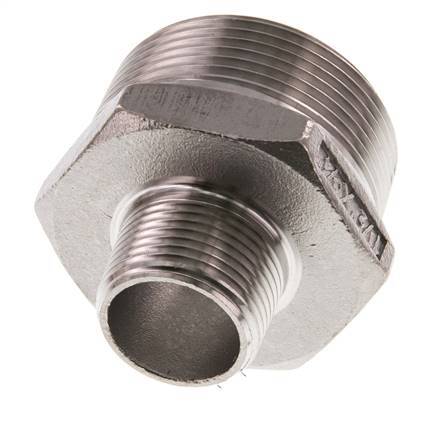 R 1 1/2'' x R 3/4'' Acero inoxidable de doble espiga 16 Bar