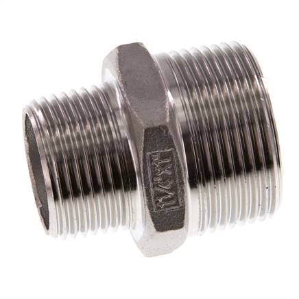 R 1 1/4'' x R 1'' Acero inoxidable de doble espiga 16 Bar