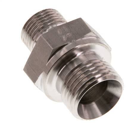 G 1/2'' x G 3/8'' Acero inoxidable doble espiga 400 Bar - Hidráulico