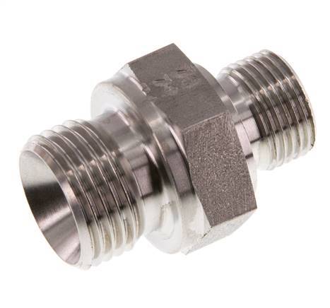 G 1/2'' x G 3/8'' Acero inoxidable doble espiga 400 Bar - Hidráulico