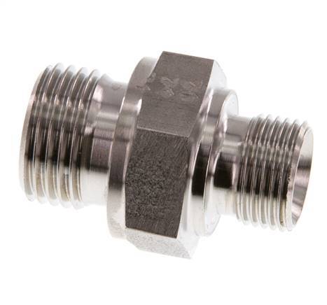G 1/2'' x G 3/8'' Acero inoxidable doble espiga 400 Bar - Hidráulico
