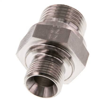 G 1/2'' x G 3/8'' Acero inoxidable doble espiga 400 Bar - Hidráulico