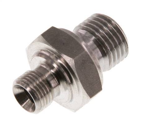 G 1/4'' x G 1/8'' Acero inoxidable doble espiga 400 Bar - Hidráulico
