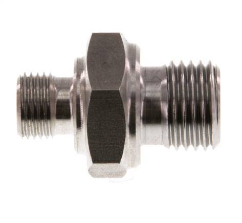 G 1/4'' x G 1/8'' Acero inoxidable doble espiga 400 Bar - Hidráulico