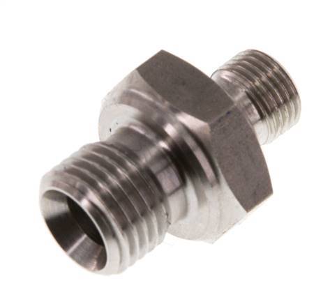 G 1/4'' x G 1/8'' Acero inoxidable doble espiga 400 Bar - Hidráulico