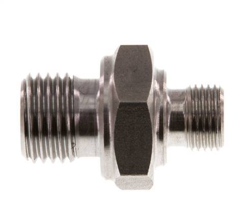 G 1/4'' x G 1/8'' Acero inoxidable doble espiga 400 Bar - Hidráulico