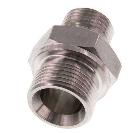 G 3/4'' x G 1/2'' Acero inoxidable doble espiga 400 Bar - Hidráulico