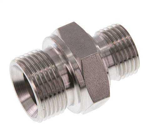 G 3/4'' x G 1/2'' Acero inoxidable doble espiga 400 Bar - Hidráulico