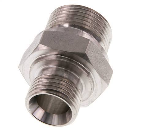 G 3/4'' x G 1/2'' Acero inoxidable doble espiga 400 Bar - Hidráulico