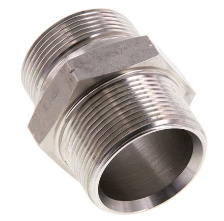 1 1/2'' NPT x G 1 1/2'' Acero inoxidable Espiga doble 40 Bar - Hidráulico