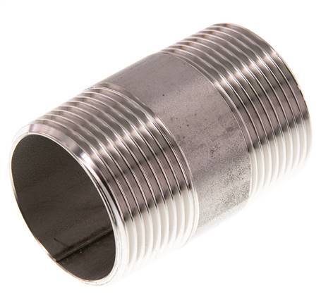 R 1 1/4'' Stainless steel Double Pipe Nipple 20 Bar DIN 2982 - 60mm