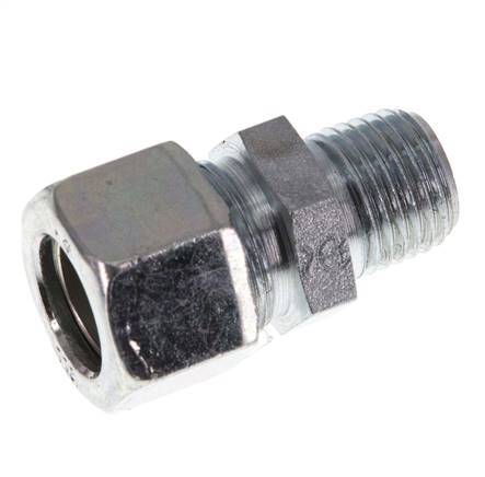R 1/4'' Male x 12LL Zinc plated Steel Straight Cutting Ring 100 Bar DIN 2353 [2 Pieces]