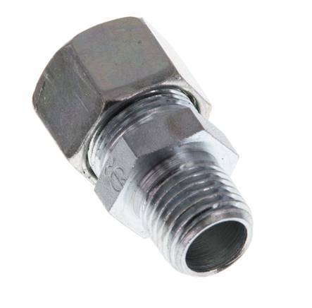 R 1/4'' Male x 12LL Zinc plated Steel Straight Cutting Ring 100 Bar DIN 2353 [2 Pieces]