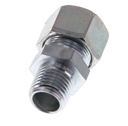R 1/4'' Male x 12LL Zinc plated Steel Straight Cutting Ring 100 Bar DIN 2353 [2 Pieces]